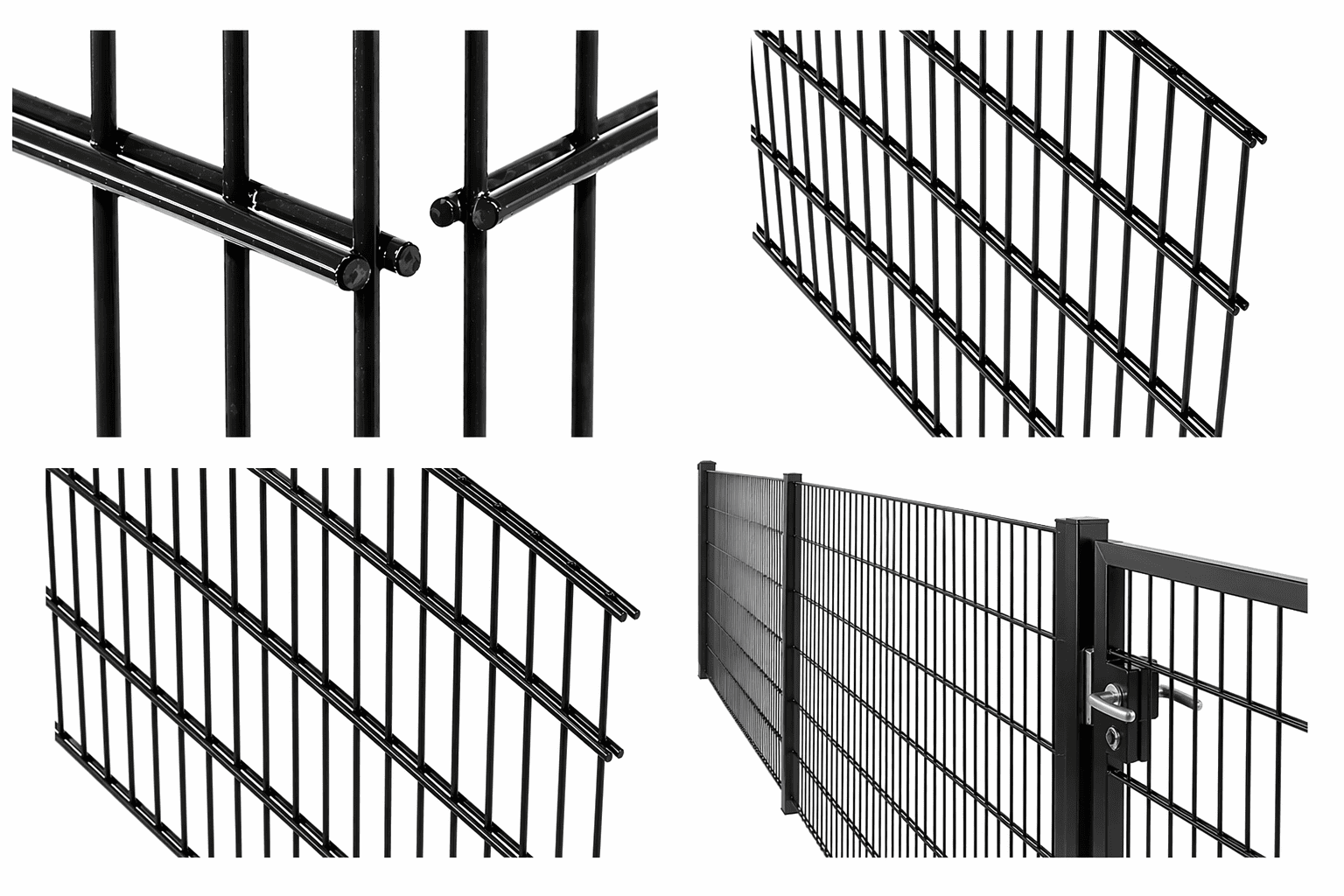 Panneaux double fil 8/6/8 - 1.23m - NOIR 